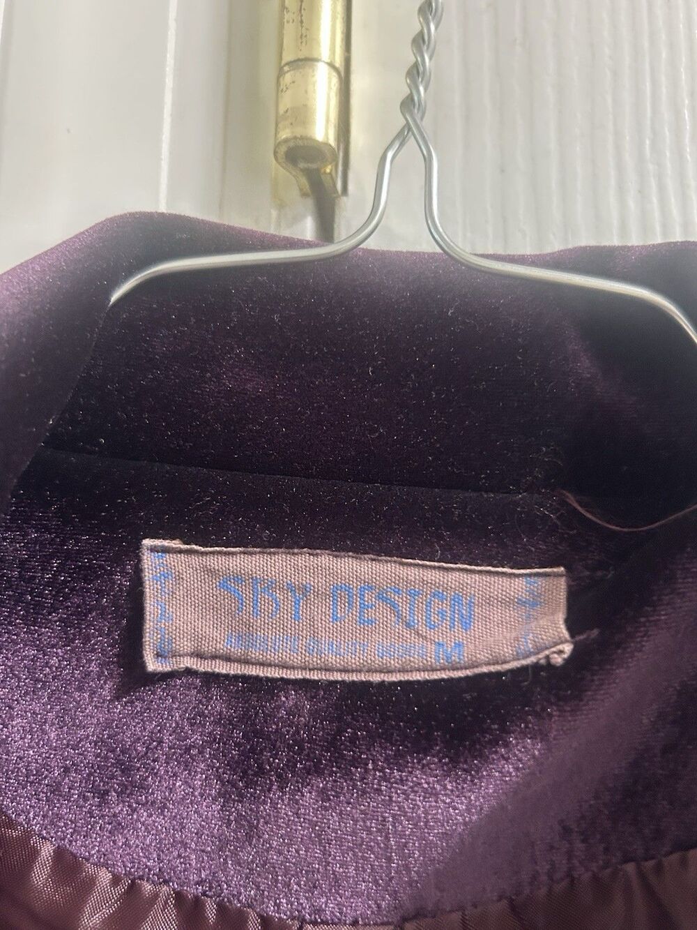 Vintage Sky Design Purple Velvet Blazer Women’s Medium Single Button Jacket - Picture 4 of 7